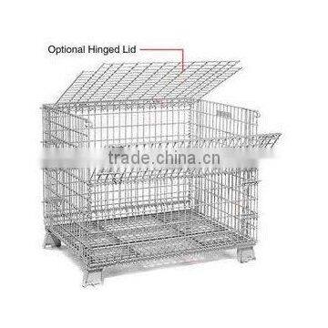 Wire storage cage with lid