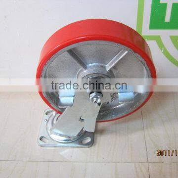 heavy duty 8'' cast iron pu caster wheel