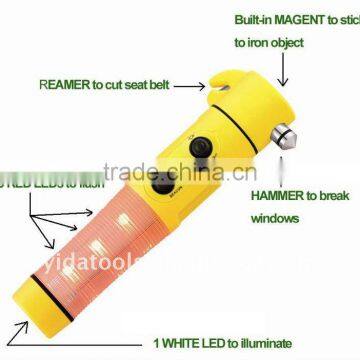 Led light Emergency Hammer with Seat Belt Cutter