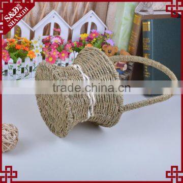 Wholesale Planter With Plastic Liner Seagrass Handmade Flower Girl Basket photo-3