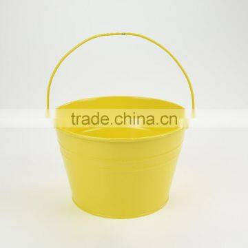 Made in China Cheap Modern Yellow Hanging Round Powder Coated Metal Flower Pot Planters photo-5