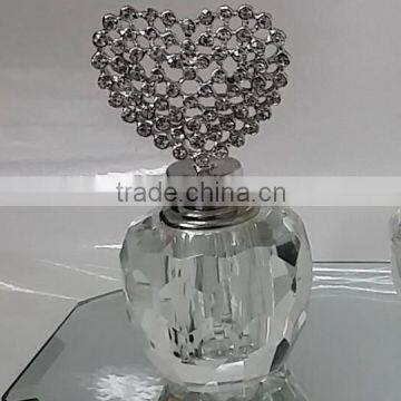 empty crystal perfume bottle with jewelled metal top for sale