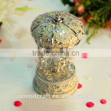 Rotating Luminous Resin Carousel Horse Music Box photo-2