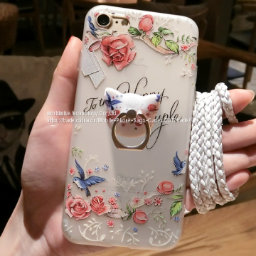 Beautiful Ultra-thin Soft Case Silicone Mobile Phone Cases for IPhone7/7Plus/6/6s/6plus/6splus With Ring Stand Holder photo-2