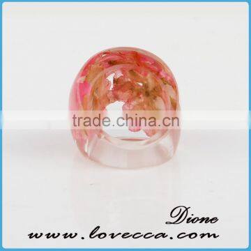 Rose Flower Resin Ring Newest Deisgn Clear Resin Rings Jewelry photo-3