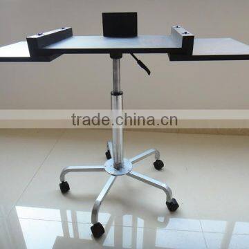 Black Foldable Laptop Desk Rolling Tray Workstation Desktop Computer Table photo-3