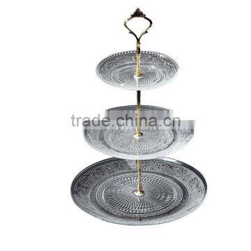 Crystal Glass Charge Plate With Metal Stand Rack Set for Wedding Party photo-5