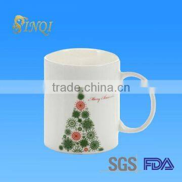 wholesale bulk square shaped white color thin porcelain mug