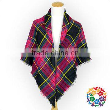 Turkish Pashmina Shawl Red Plaid Winter Shawl Kids Latest Design Shawl photo-3