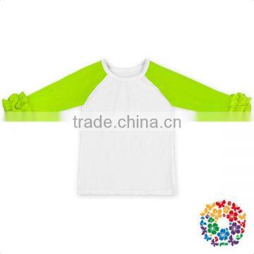 2016 Wholesale Boutique Kids Pink Long Sleeve Ruffled Raglan Shirt photo-5