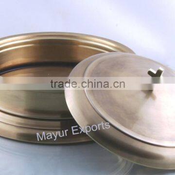 Metal Brass Plated Communion Tray Set