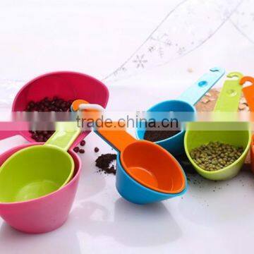 100% BPA Free High Quality Colorful Plastic 4pcs Measuring Spoon Set for Bakery photo-2