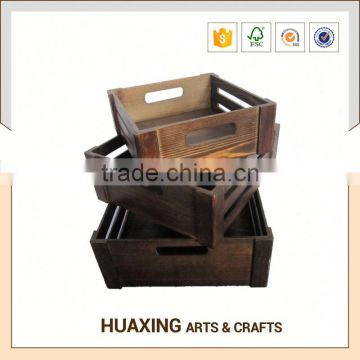 Large capacity hanging wooden storage basket