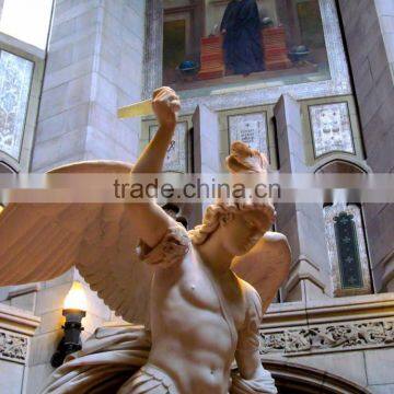 High Quality Hand-made Marble Archangel Michael Statue for Sale photo-3