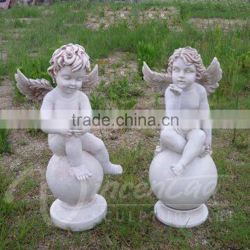 Garden Decoration Resin Crafts Life Size White Little Boy Angel Statue Hot Sale photo-2