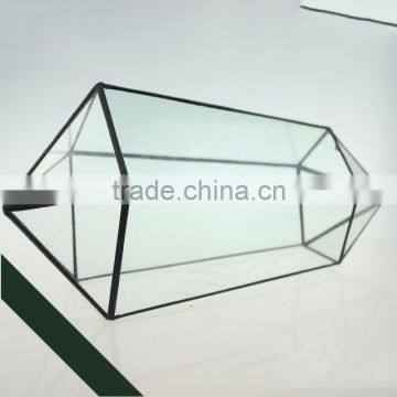Five Double Diamond Large Geometric Glass Greenhouse Plant Micro Landscape Flowerpot Container Factory Direct OEM photo-2