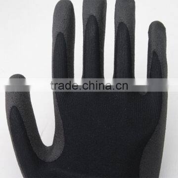 NMSAFETY 13 Gauge Knitted Black Nylon Liner Coated Foam Pvc on Palm Good Grip Safety Working Gloves photo-4