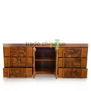 Buffet Rustic Style For Living Room With Teak Wood Model Iowa photo-2