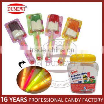 60 Units In Jar Packed Fruity Glow Stick Lollipop Candy