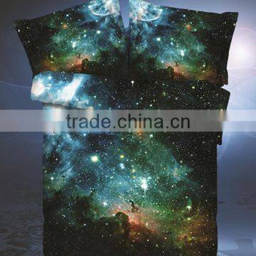 Stunning Multi color galaxy theme Hd digital 3d bed linen set