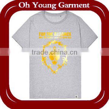 bulk sale silk srcreen printing men's t shirt with lighting pattern