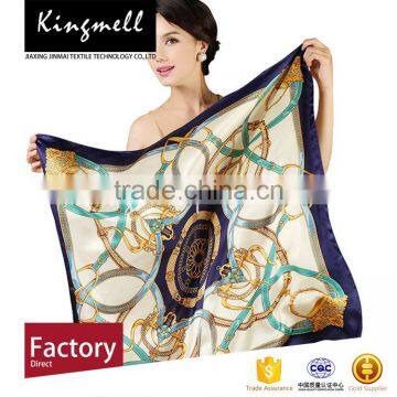 Custom Fashionable Digital Printing Silk Satin Fabric Women's Square Scarf photo-3
