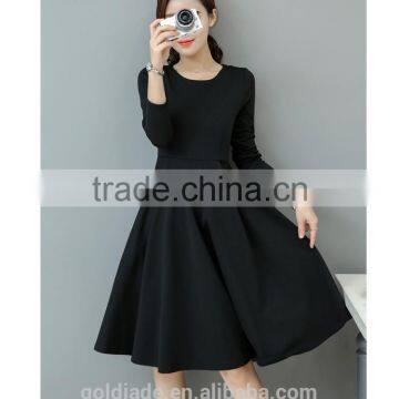 2016 Customized Manufacture Fashionable Wholesale Women Plain Color Dress Long-sleeve Spring Autumn Ladies Dress photo-3