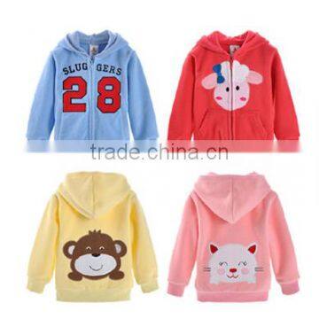 2016 Cute Animals Pattern 100% Polyester 360g Polar Fleece Kids Coat for Girls photo-1