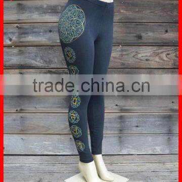 OEM Flower Ditigal Printing Black Fitness Wear Funny Yoga Pants photo-2