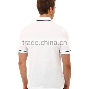 Fashion Shorts Mens Cut Sew Polo Shirts Plain White photo-3