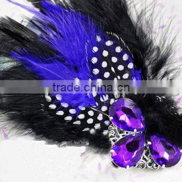 Men/women diamond brooch night bright feathers brooch MC bride wedding brooches