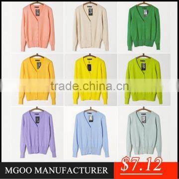 MGOO New Arrival 25 Colors Stock Woollen Women Cardigan Sweaters Buttons Up Knitted Fashion Clothes SW025