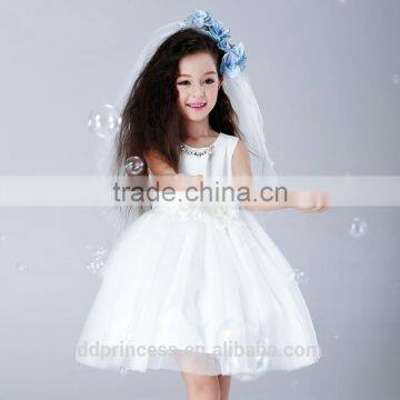 2017 Santi Kids Angel Dress White Flowers Princess Baby Girl Summer Dress photo-3