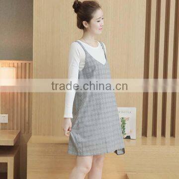 2017 Wholesale Spring Maternity Clothes Autumn Long Sleeve Suspender Dress Suit for Pregnant Women