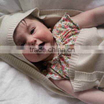 100% Cashmere hooded baby blanket 80*80cm