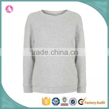 Wholan plain cotton fheavy fleece custom crewneck hoody sweatshirt women