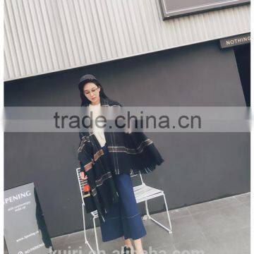 Striped Waterfall Wrap Female Cape Pashmina Printed Oversized Cashmere Shawl Famous Brand Women Winter Poncho photo-2