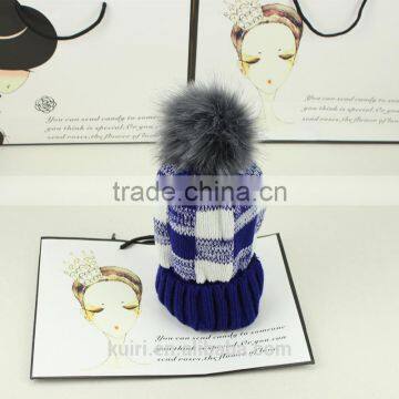 High Quality Winter Warm Hot Fashion Lady Thicken Beanies Knit Winter Hat Cap With Faux Fur Ball photo-4