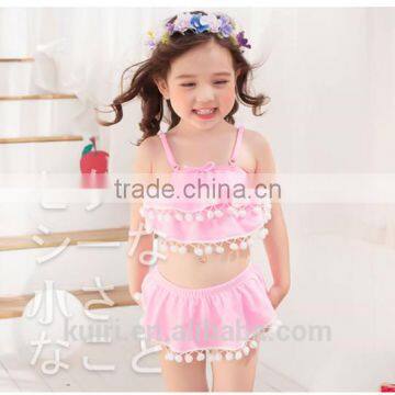 Hot Selling Girl Cute Swimwear With Pompoms Two Piece Bikini Beach Wear Ksw-27 photo-3