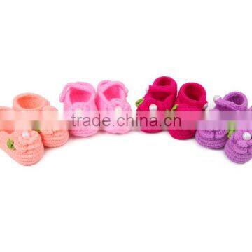 beautiful flower crochet shoes baby handkame knitting shoes