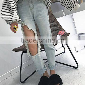 4873 Runwaylover Hot Sale Ladies Hole Sexy Jeans