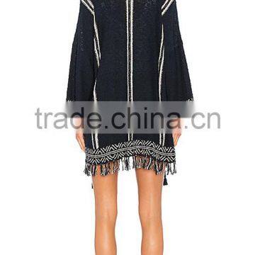 New Style Ladies Cotton Knitted Cardigan Long Sleeves Women's Cardigan With Fringe And Tassel Accents photo-3