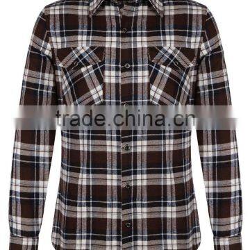 Men's Autumn Long Sleeve Plaid Checked Flannel Shirt