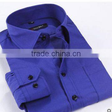 Blue men's shirt uniform China golden supplier OEM fashionable london style boy shirt for daily life
