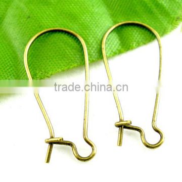 250PCs Antique Bronze Kidney Ear Wires 24x11mm