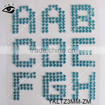 Self Adhesive Rhinestone sticker 3MM Acrylic Letter Pattern Sticker Decal