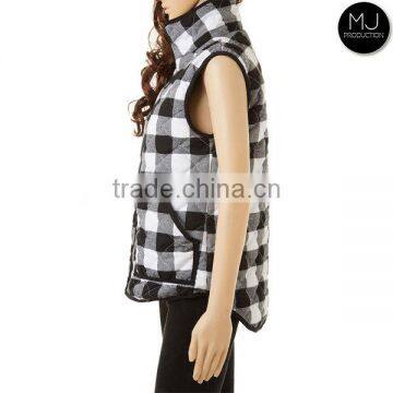 Wholesale Plaid Buffalo Vest Top Women Quilted Vest photo-3