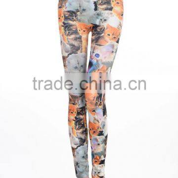 Elastic seamless Cats printed leggings high waist Skinny Leggings pants