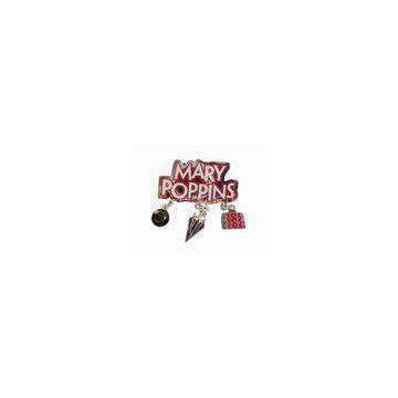 Mary Poppins Ornaments, Hard Enamel, Shinny Nickel Plated Custom Metal Craft / Gifts