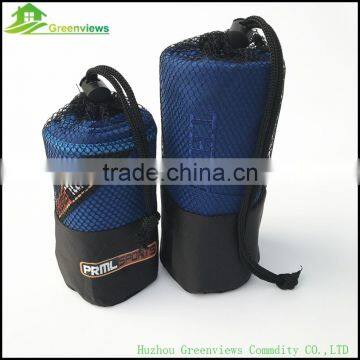 Micro fiber sport towel microfiber customized logo travel towel with carry mesh bag microfiber terry towel cloth